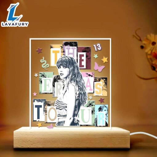 Taylor Swift Led Light with Wooden Base  – Music Night Light