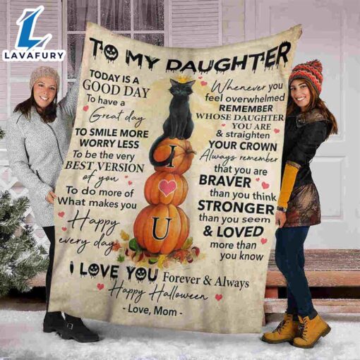 To My Daughter Halloween Sofa Fleece Throw Blanket  Halloween Gifts Gift Xmas