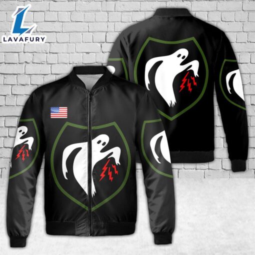 US Army Ghost Army 23rd HQ Special Troops AOP Fleece Bomber Jacket For Man And Women