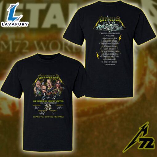 Vintage Metallica 44th Anniversary T-Shirt 1981-2025 “Thank You For The Memories” Unisex Band Tee