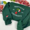 Whoville University Grinch Hand Santa Hat Embroidered Sweatshirt