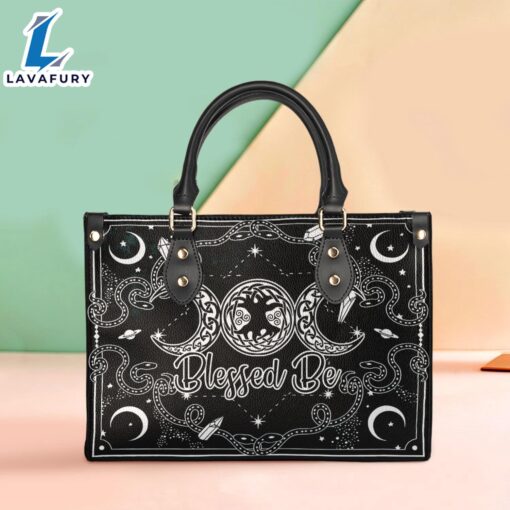 Wicca Blessed Be Leather Bag Christ Gifts Leather Bags Christian Leather Bag