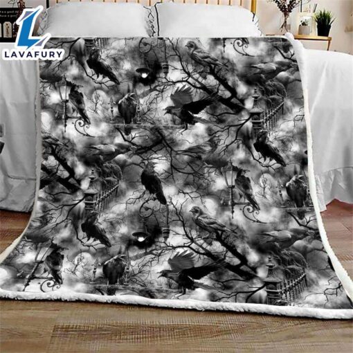 Wicked Halloween Spooky Crows Halloween Sofa Fleece Throw Blanket  Halloween Gifts  Gift Xmas