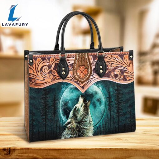 Wolf Leather Style Leather Bag Gift For Wolf Lovers Christ Gifts Leather Bags Christian Leather Bag