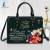 Zippered Flower Leather Handbag With Handle Galatians 522 Christian Leather Bag 3 Zippered Flower Leather Handbag With Handle Galatians 522