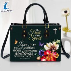 Zippered Flower Leather Handbag With…
