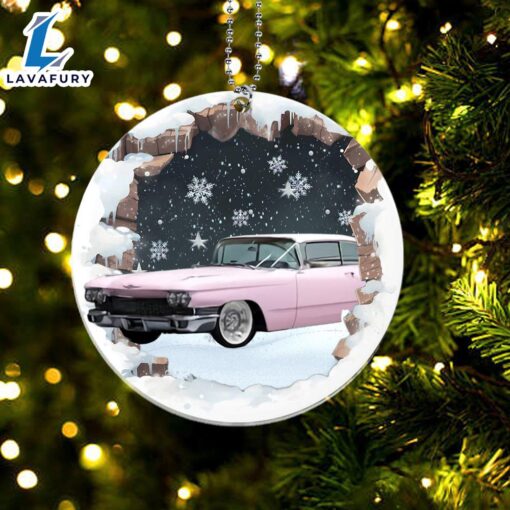 1960 Cadillac DeVille Pink Christmas Ornament For Fans