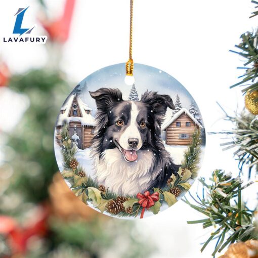 Border Collie Ceramic Ornament For Fans