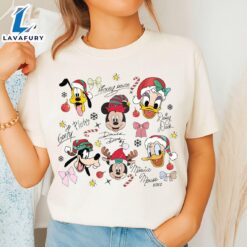 Christmas Mouse and Friends  Cartoon Santa Hat Shirt