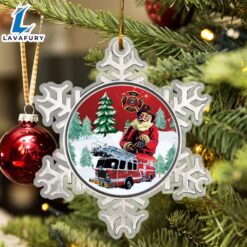 Firefighter Fire Truck Snowflakes Christmas…