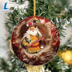Firefighter Santa Ceramic Ornament For…