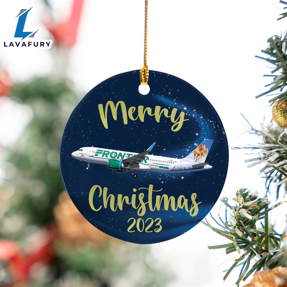 Frontier Airlines Airbus A320-251N Christmas Ceramic Ornament For Fans Frontier Airlines Airbus A320-251N Christmas Ceramic Ornament For Fans