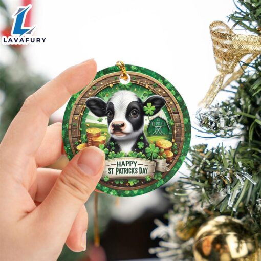 Happy St Patrick’s Day Cow Ceramic Ornament For Fans