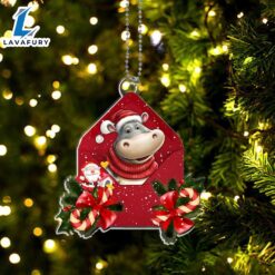 Hippopotamus Christmas Letter Ornament For…