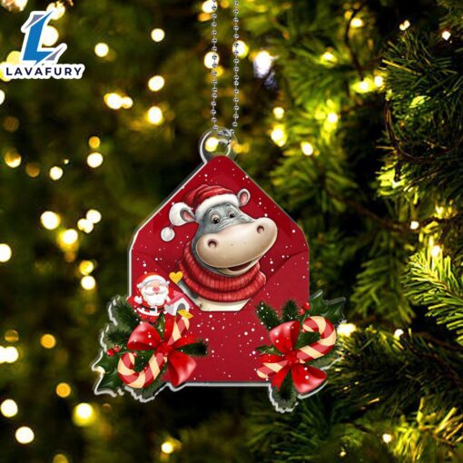 Hippopotamus Christmas Letter Ornament For Fans