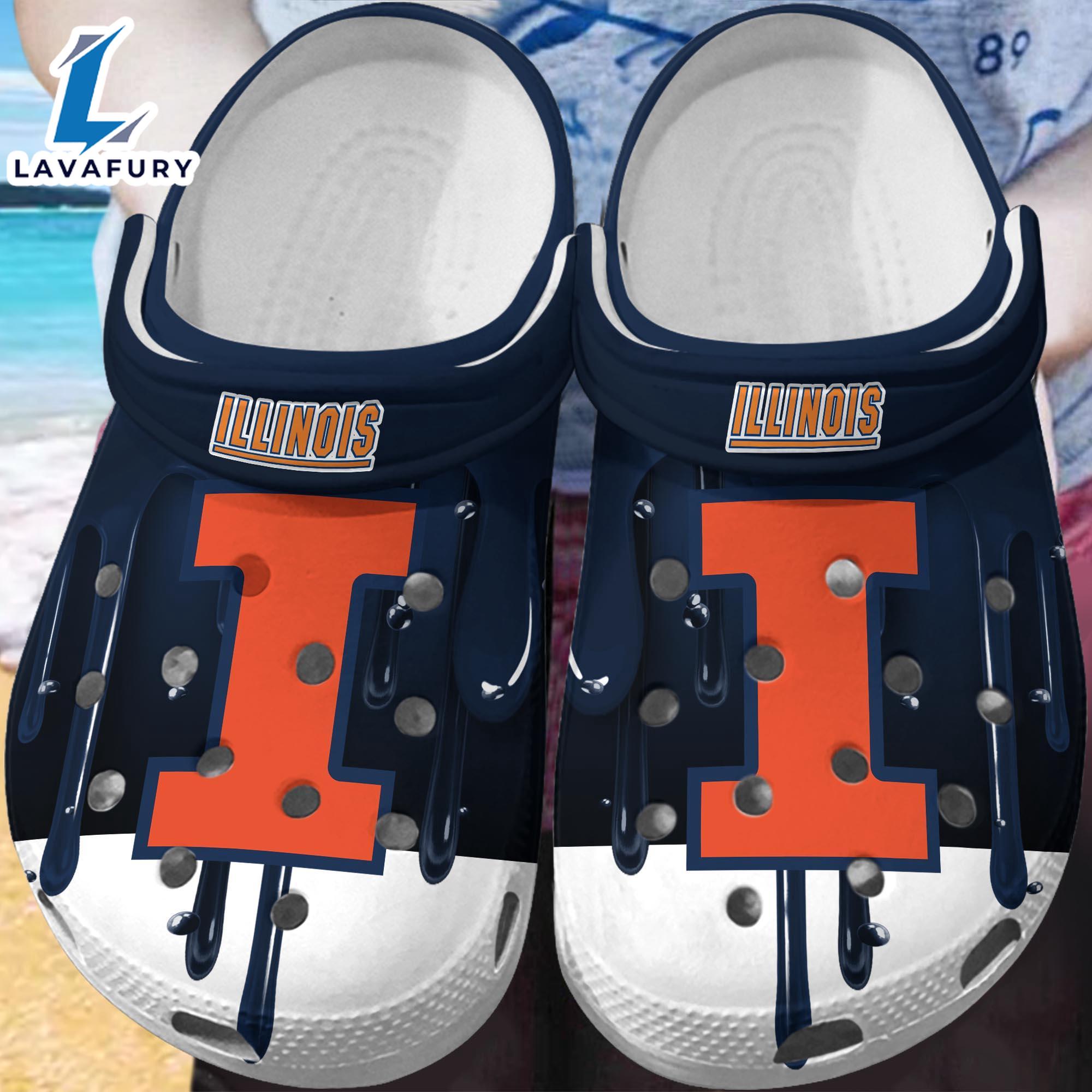 Illinois Fighting Illini Crocs New For This Season Trending  Gift Xmas Illinois Fighting Illini Crocs New For This Season Trending  Gift Xmas