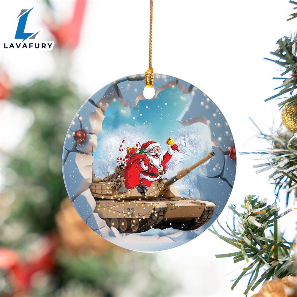 M1 Abrams Tank Christmas Ceramic Ornament For Fans M1 Abrams Tank Christmas Ceramic Ornament For Fans