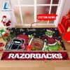 NCAA Arkansas Razorbacks Grinch And Max Christmas Welcome Football Doormat - Custom Name Gift Xmas 3 NCAA Arkansas Razorbacks Grinch And Max Christmas Welcome Football Doormat - Custom Name