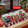 NCAA Harvard Crimson Grinch Christmas Welcome Football Doormat - Custom Name Gift Xmas 3 NCAA Harvard Crimson Grinch Christmas Welcome Football Doormat - Custom Name