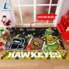 NCAA Iowa Hawkeyes Grinch And Max Christmas Welcome Football Doormat - Custom Name