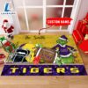 NCAA LSU Tigers Grinch And Max Christmas Welcome Football Doormat - Custom Name