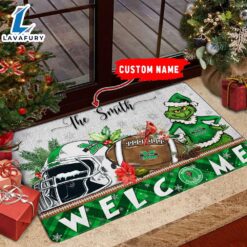 NCAA Marshall Thundering Herd Grinch Christmas Welcome  Football Doormat – Custom Name Gift Xmas