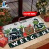 NCAA Michigan State Spartans Grinch Christmas Welcome Football Doormat - Custom Name Gift Xmas 3 NCAA Michigan State Spartans Grinch Christmas Welcome Football Doormat - Custom Name