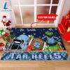 NCAA North Carolina Tar Heels Grinch And Max Christmas Welcome Football Doormat - Custom Name