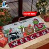 NCAA Ohio State Buckeyes Grinch Christmas Welcome Football Doormat - Custom Name