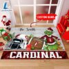 NCAA Stanford Cardinal Grinch And Max Christmas Welcome Football Doormat - Custom Name