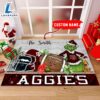 NCAA Texas A&M Aggies Grinch And Max Christmas Welcome Football Doormat - Custom Name Gift Xmas 2 NCAA Texas A&M Aggies Grinch And Max Christmas Welcome Football Doormat - Custom Name