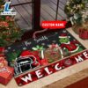NCAA Texas Tech Red Raiders Grinch Christmas Welcome Football Doormat - Custom Name