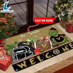 NCAA Vanderbilt Commodores Grinch Christmas Welcome  Football Doormat – Custom Name Gift Xmas