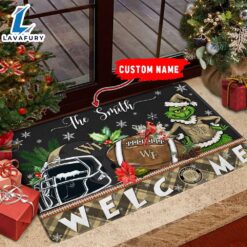 NCAA Wake Forest Demon Deacons Grinch Christmas Welcome  Football Doormat – Custom Name Gift Xmas
