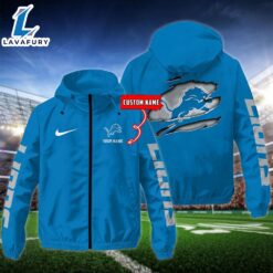 NFL Detroit Lions Football Windbreaker…