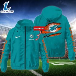 NFL Miami Dolphins Football Windbreaker…