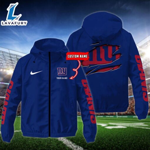 NFL New York Giants Football Windbreaker Outdoor Jacket – Custom Name For Fans