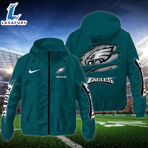 NFL Philadelphia Eagles Custom Name Windbreaker Jacket For Fans For Fans