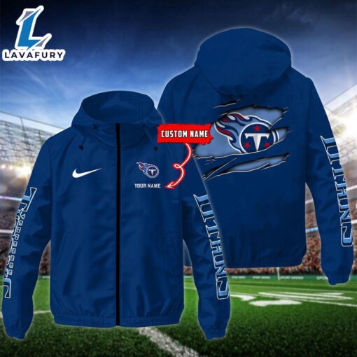 NFL Tennessee Titans Football Windbreaker Outdoor Jacket – Custom Name For Fans