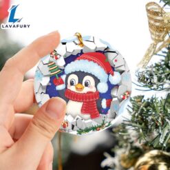 Penguin Break Through Ceramic Ornament…