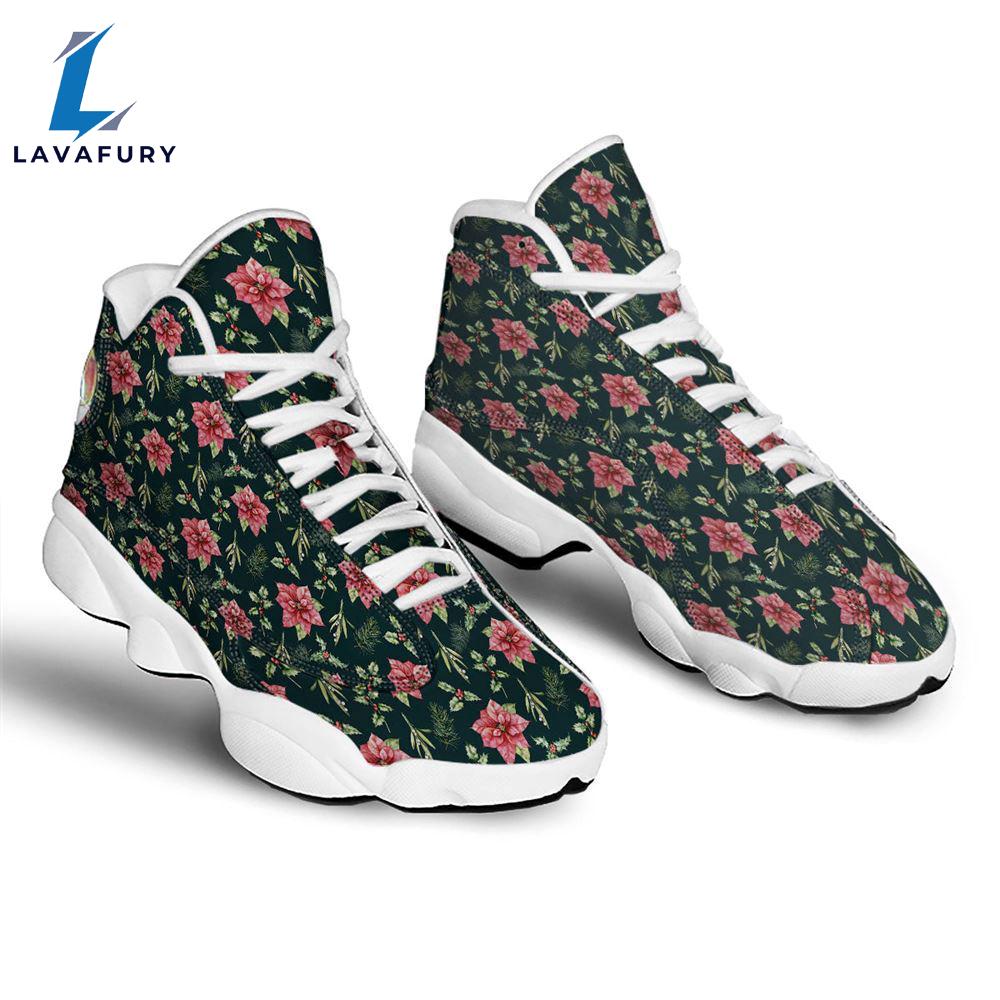 Poinsettia Christmas Watercolor Print Pattern Jd13 Shoes For Men Women Gift Xmas Poinsettia Christmas Watercolor Print Pattern Jd13 Shoes For Men Women Gift Xmas