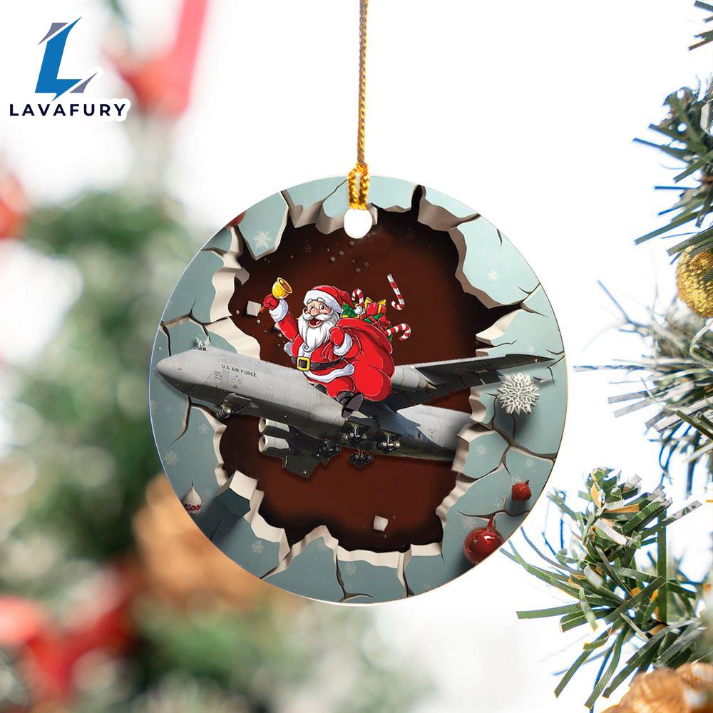 US Air Force Lockheed C-5M Super Galaxy Christmas Ceramic Ornament For Fans US Air Force Lockheed C-5M Super Galaxy Christmas Ceramic Ornament For Fans