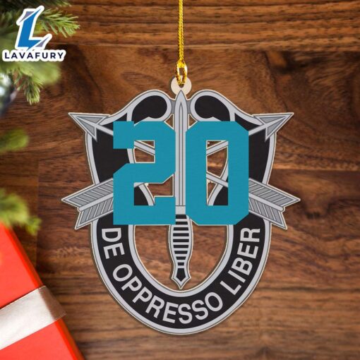 US Army 20th Special Group (20th SFG) 2-side Printed Wood Ornament For Fans