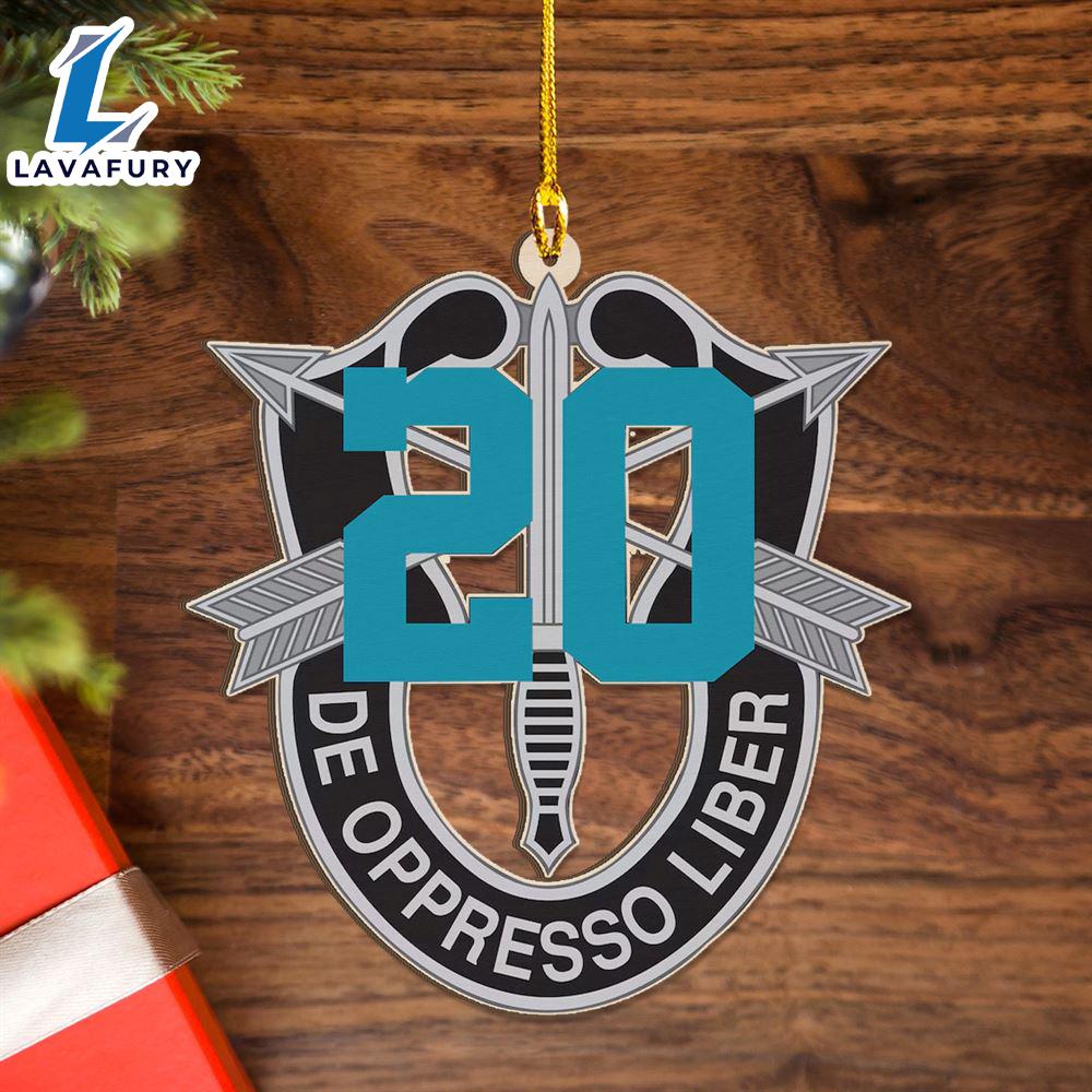 US Army 20th Special Group (20th SFG) 2-side Printed Wood Ornament For Fans US Army 20th Special Group (20th SFG) 2-side Printed Wood Ornament For Fans