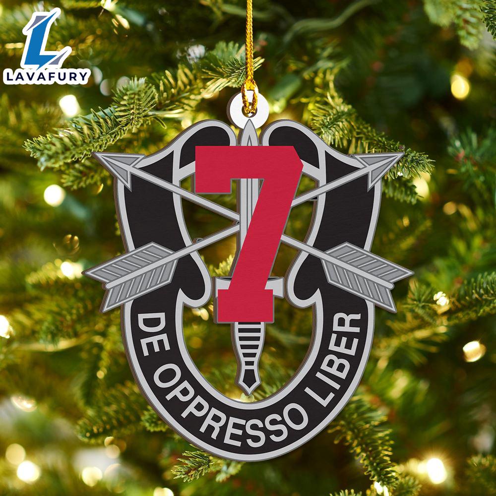 US Army 7th Special Forces Group (7th SFG) 2-side Printed Wood Ornament For Fans US Army 7th Special Forces Group (7th SFG) 2-side Printed Wood Ornament For Fans