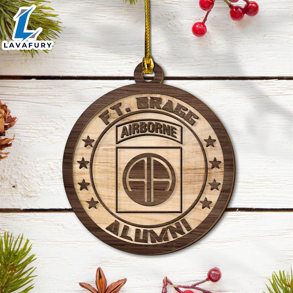 US Army 82nd Airborne Ft. Bragg Alumni 2-layered Wood Ornament For Fans US Army 82nd Airborne Ft. Bragg Alumni 2-layered Wood Ornament For Fans
