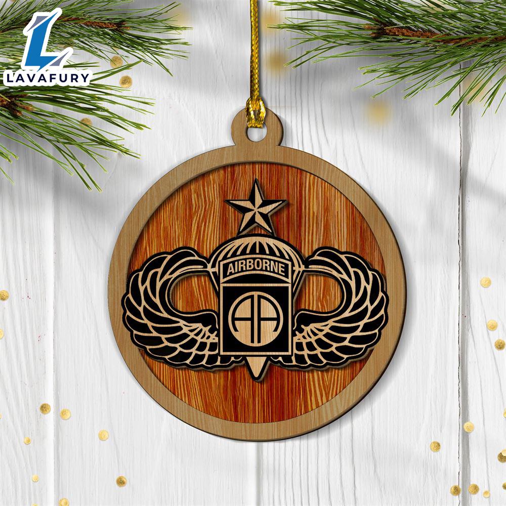 US Army 82nd Airborne Senior Wings 2-layered Wood Ornament 1 For Fans US Army 82nd Airborne Senior Wings 2-layered Wood Ornament 1 For Fans