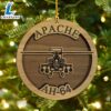 US Army Boeing AH-64 Apache Christmas 2-layered Wood Ornament For Fans 2 US Army Boeing AH-64 Apache Christmas 2-layered Wood Ornament