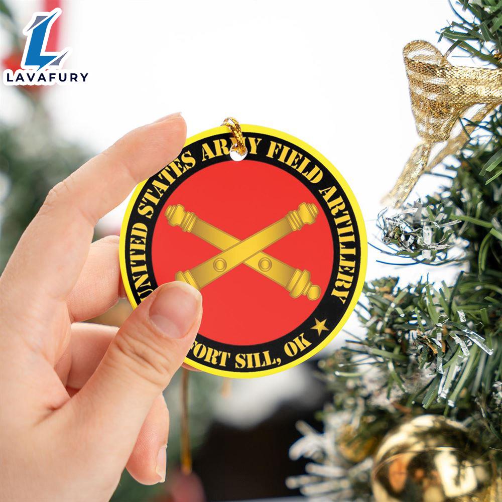 US Army Field Artillery Ft Sill, OK Ceramic Ornament For Fans US Army Field Artillery Ft Sill, OK Ceramic Ornament For Fans
