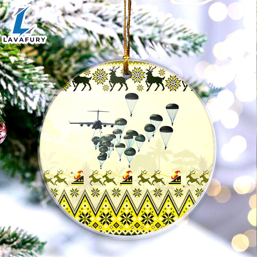 US Army Paratroopers With The 82nd Airborne Division Parachute Christmas Ornament For Fans US Army Paratroopers With The 82nd Airborne Division Parachute Christmas Ornament For Fans